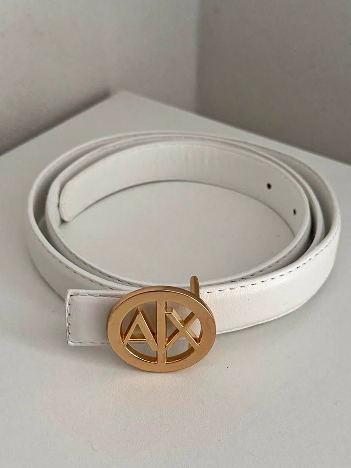 Correa blanca de cuero Armani Exchange - Correas para Vestidos | Comprar Online Lima