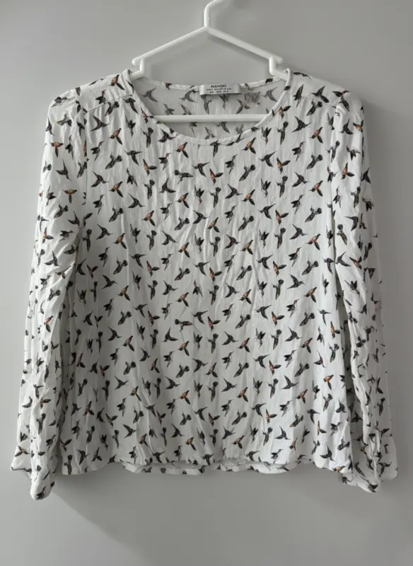 Blusa manga larga estampado colibrí marca MANGO talla  L - Comprar en Lima Perú | Fancy Shops