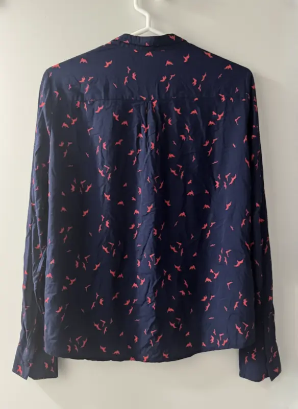 Blusa manga larga estampado aves marca MANGO talla  S - Imagen 2