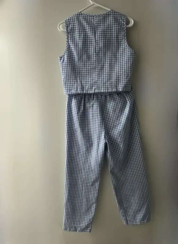 Conjunto chaleco y pantalón de cuadros talla M - Imagen 2