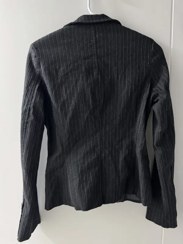 Blazer gris oscuro de rayas blancas talla S Marquis - Imagen 2