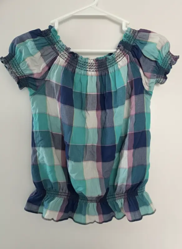 Blusa de cuadros manga corta KIDSMADEHERE talla XS - Imagen 2