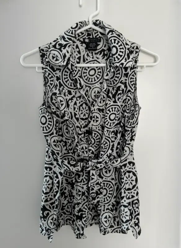 Blusa manga cero estampado blanco y negro talla S - Comprar en Lima Perú | Fancy Shops