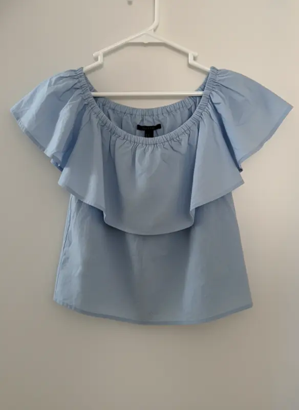 Blusa elegante top lino descubierto celeste forever 21 talla S - Blusas | Comprar Online Lima