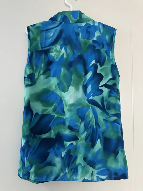 Blusa verde y azul talla M - Imagen 2
