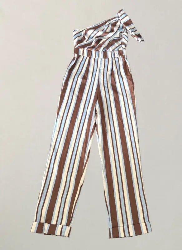 Enterizo con estampado de rayas multicolor talla M - Enterizos Elegantes | Comprar Online Lima