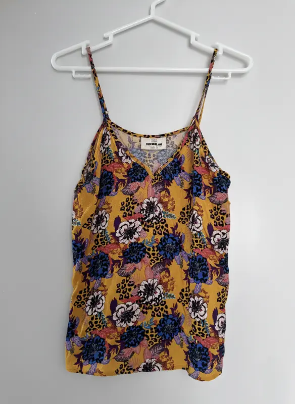 Blusa amarilla flores multicolor denimlab talla M - Blusas | Comprar Online Lima