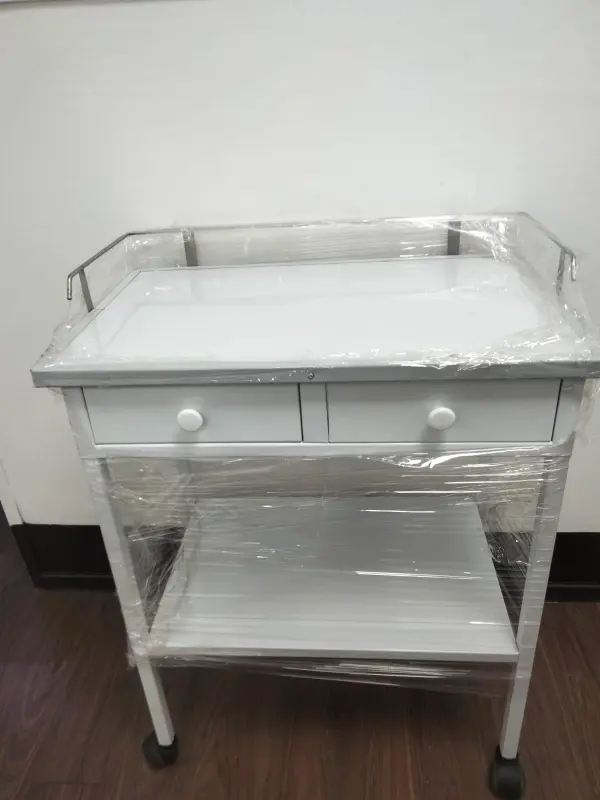 Mesa de curaciones metálico de acero inoxidable con dos cajones (coche) - Salud y Belleza | Comprar Online Lima