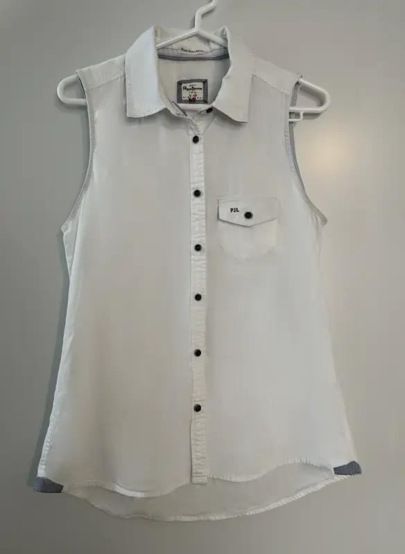 Blusa manga cero blanco marca pepe jeans talla M - Comprar en Lima Perú | Fancy Shops
