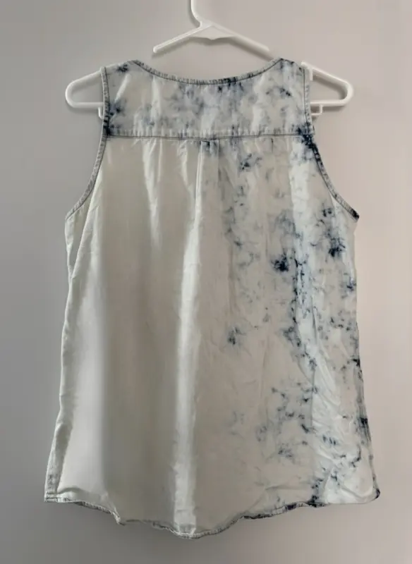 Blusa manga cero celeste y azul marca dunkelvolk talla M - Imagen 2