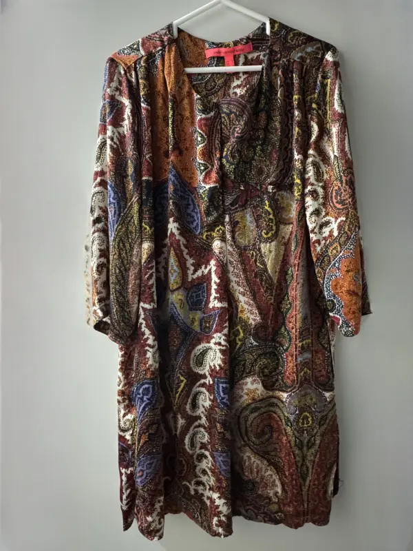 Vestido estampado multicolor marca MANGO talla M - Enterizos Elegantes | Comprar Online Lima