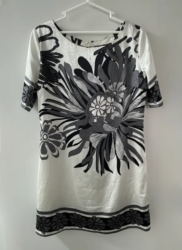 Vestido estampado blanco y negro talla L - Enterizos Elegantes | Comprar Online Lima