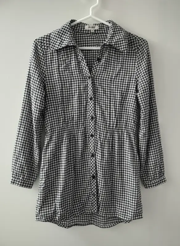 Blusa manga larga a cuadros negro y blanco marca Dejavu talla M - Comprar en Lima Perú | Fancy Shops